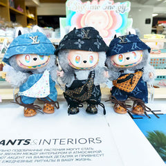 Labubu's clothes lv Printed Overalls and some accessories 17cm Doll clothes