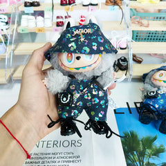 Labubu's clothes jadior Denim overalls and some accessories 17cm Doll clothes