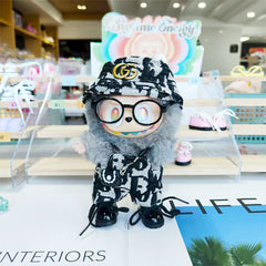 Labubu's clothes cc Printed overalls and some accessories 17cm Doll clothes