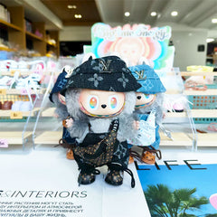 Labubu's clothes lv Printed Overalls and some accessories 17cm Doll clothes