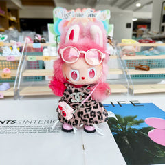 Labubu's clothes cc leopard print skirt and some accessories 17cm Doll clothes