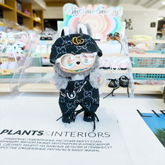 Labubu's clothes cc Denim overalls and some accessories 17cm Doll clothes