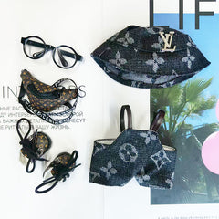 Labubu's clothes lv Printed Overalls and some accessories 17cm Doll clothes