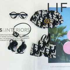 Labubu's clothes cc Printed overalls and some accessories 17cm Doll clothes