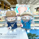 Labubu's clothes Straw hat Overalls and some accessories 17cm Doll clothes