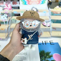 Labubu's clothes Straw hat Overalls and some accessories 17cm Doll clothes