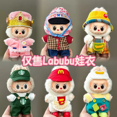 Only the clothes are suitable for Labubu baby clothes, the first, second and third generations labubu clothes, 17cm vinyl pendant, doll set.