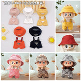 Labubu clothes bucket hat doll overalls hat two-piece set doll doll clothes accessories change