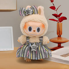 17cm labubu doll clothes fashionable little sweet fragrance dress with bowknot set sweet doll dress replacement clothes