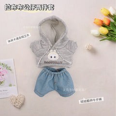 Labubu Clothes Set Fashion Cartoon Hooded Sweater Jeans Cute Doll Doll Baby Clothing Accessories Dress Up
