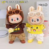 Spot Labubu clothes T-shirt casual pants trendy set cute vinyl labubu doll doll replacement