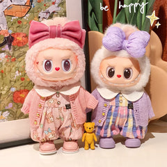 Labubu clothes cute vinyl doll one two three generations labubu baby clothes set sit party accessories