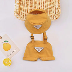 Labubu clothes bucket hat doll overalls hat two-piece set doll doll clothes accessories change