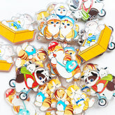 Mofumofu Cat Pendant Charms for DIY Jewelry | Acrylic Character Pendants