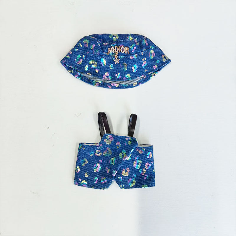 Labubu's clothes jadior Denim overalls and some accessories 17cm Doll clothes