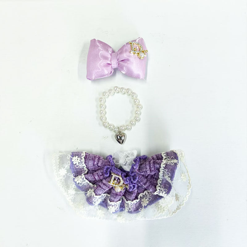 Labubu's clothes cc and diro skirt and some accessories 17cm Doll clothes