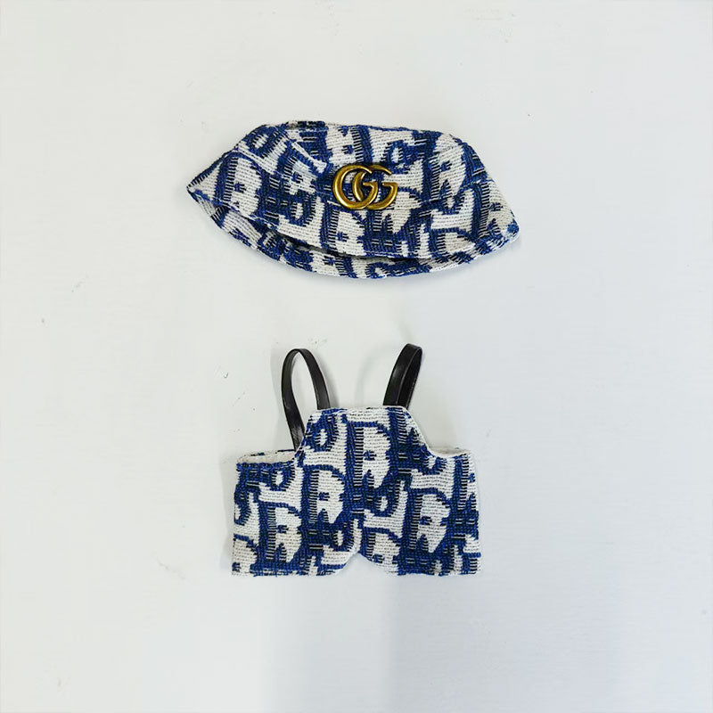 Labubu's clothes cc Printed overalls and some accessories 17cm Doll clothes