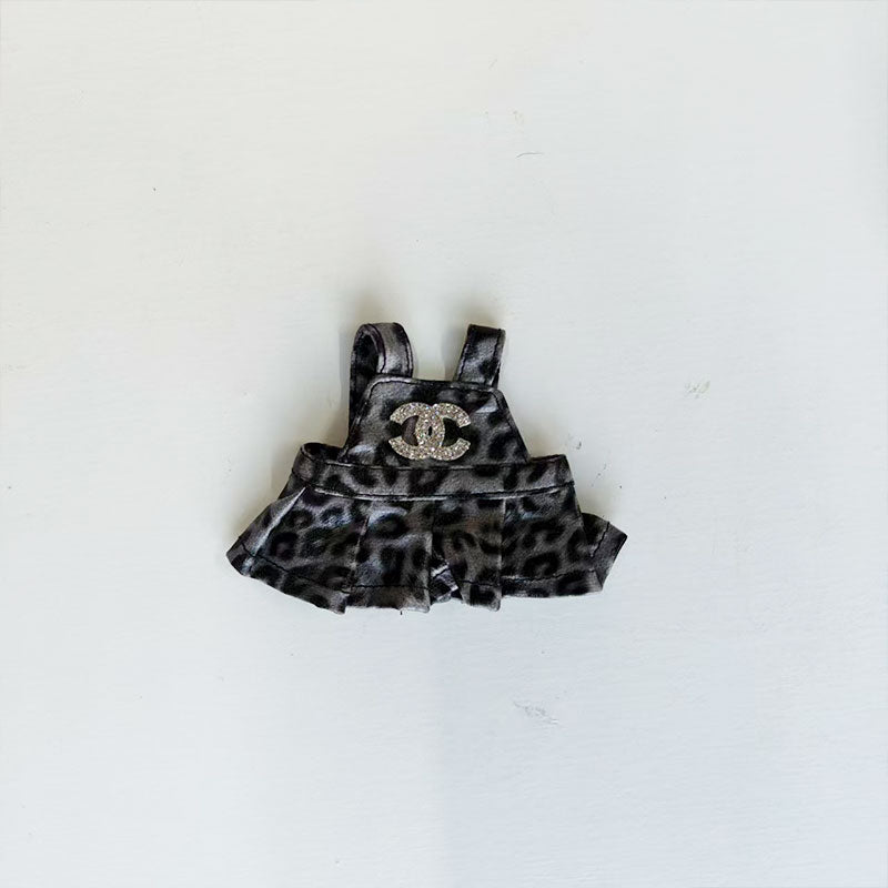 Labubu's clothes cc leopard print skirt and some accessories 17cm Doll clothes