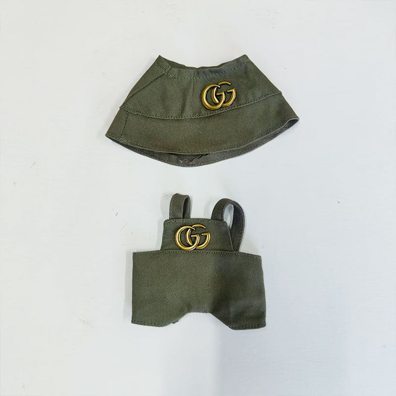 Labubu's clothes cc Printed overalls and some accessories 17cm Doll clothes