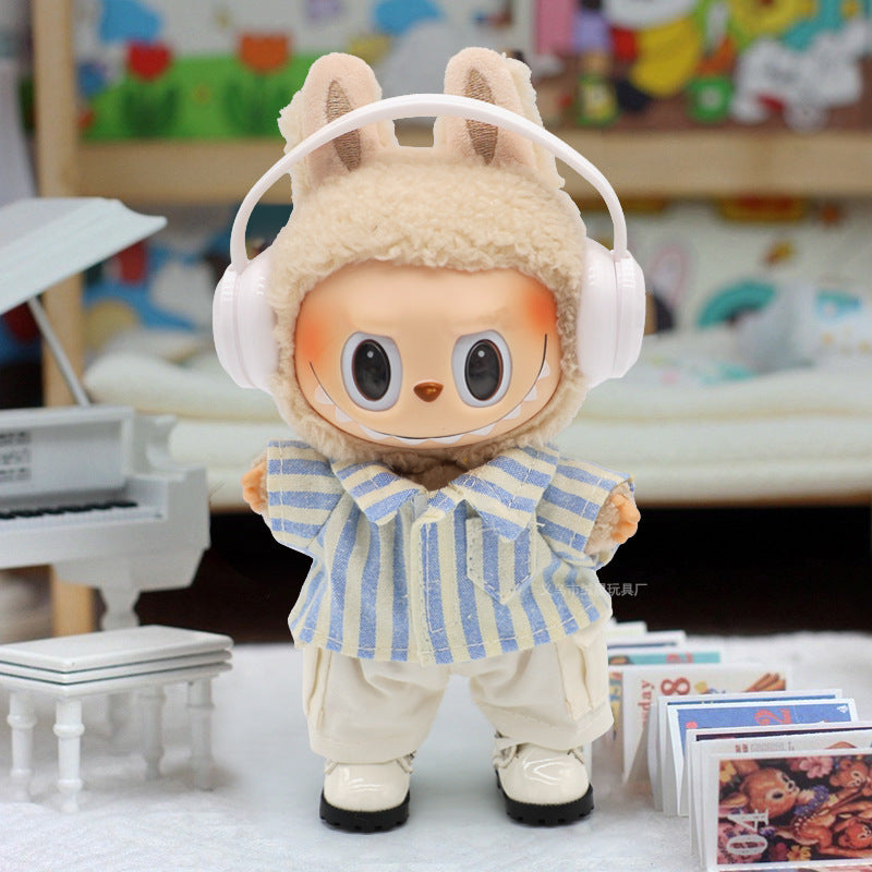 Labubu clothes cute vinyl doll one two three generations labubu baby clothes set sit party accessories