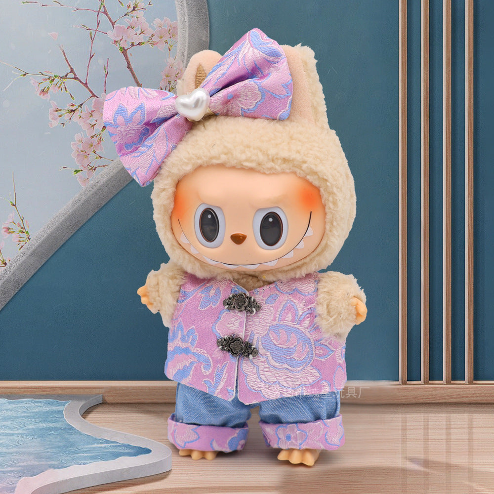 Labubu clothes cute vinyl doll one two three generations labubu baby clothes set sit party accessories
