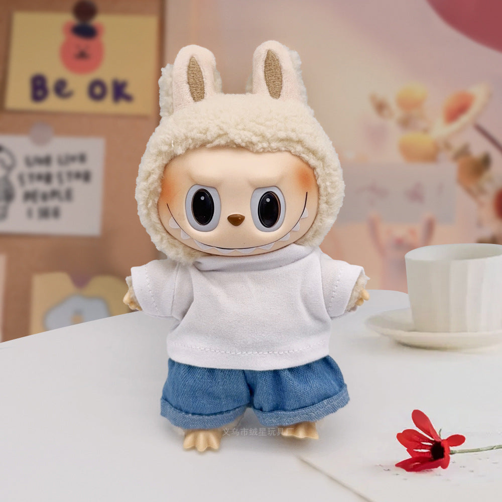 Labubu clothes cute vinyl doll one two three generations labubu baby clothes set sit party accessories