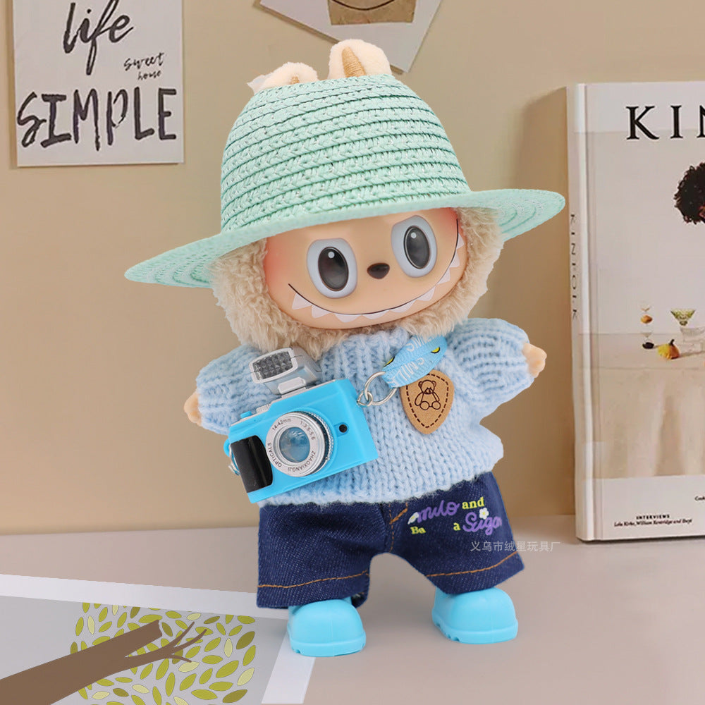 Labubu clothes cute vinyl doll one two three generations labubu baby clothes set sit party accessories
