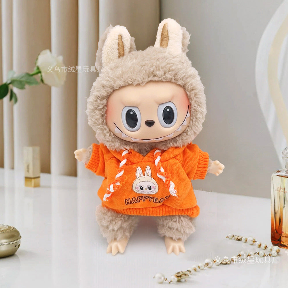 Labubu Clothes Set Fashion Cartoon Hooded Sweater Jeans Cute Doll Doll Baby Clothing Accessories Dress Up