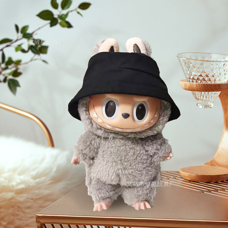 Labubu clothes bucket hat doll overalls hat two-piece set doll doll clothes accessories change