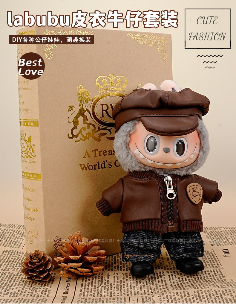 Labubu baby clothes, leather jackets, jeans sets, first, second and third generation vinyl dolls, Labubu accessories replacements