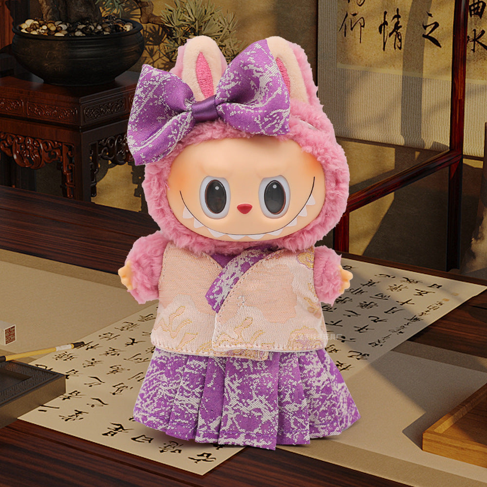 Labubu clothes cute vinyl doll one two three generations labubu baby clothes set sit party accessories