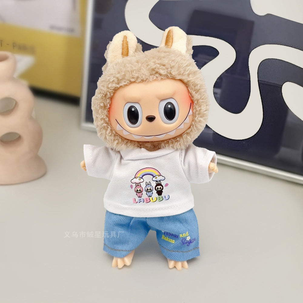 Labubu clothes cute vinyl doll one two three generations labubu baby clothes set sit party accessories