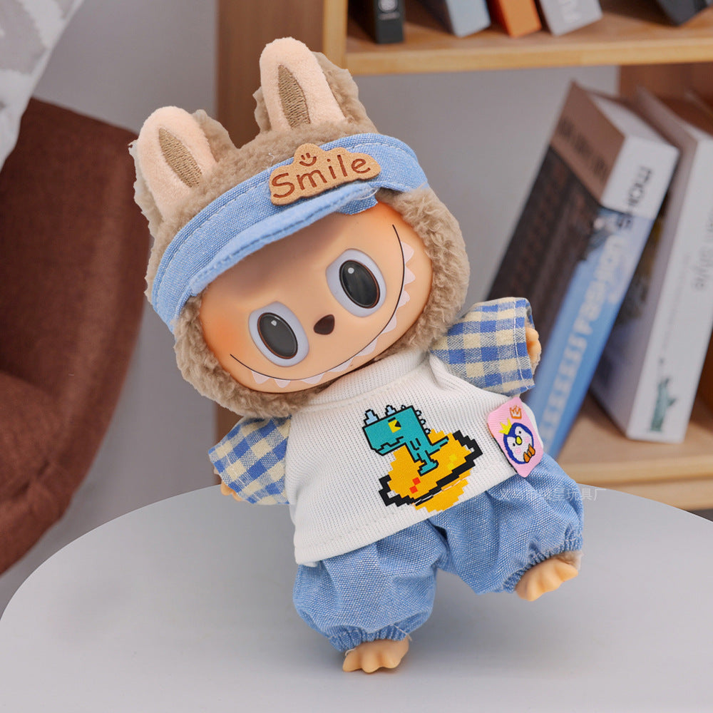 Labubu clothes cute vinyl doll one two three generations labubu baby clothes set sit party accessories