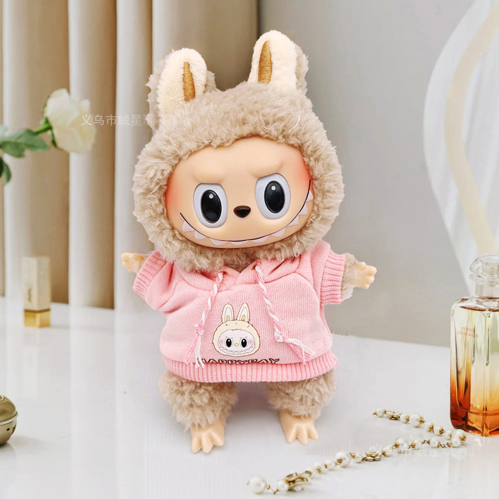 Labubu Clothes Set Fashion Cartoon Hooded Sweater Jeans Cute Doll Doll Baby Clothing Accessories Dress Up