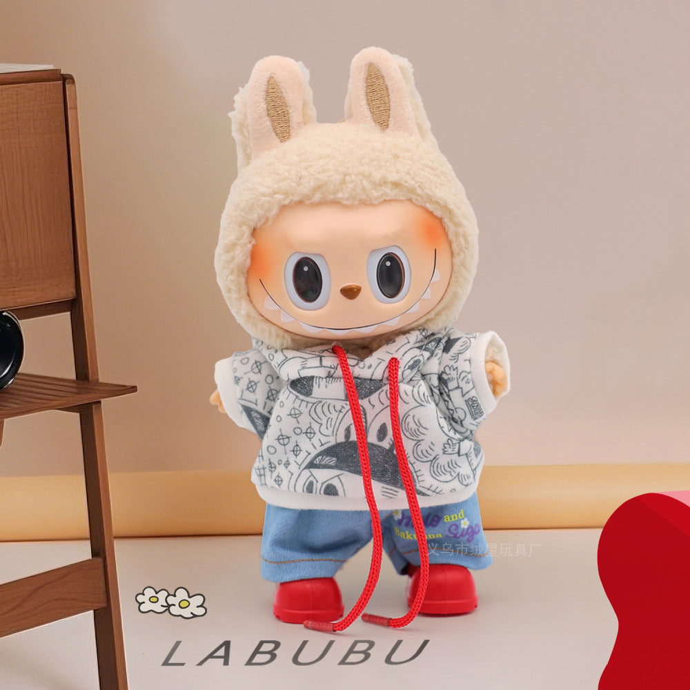Labubu clothes cute vinyl doll one two three generations labubu baby clothes set sit party accessories