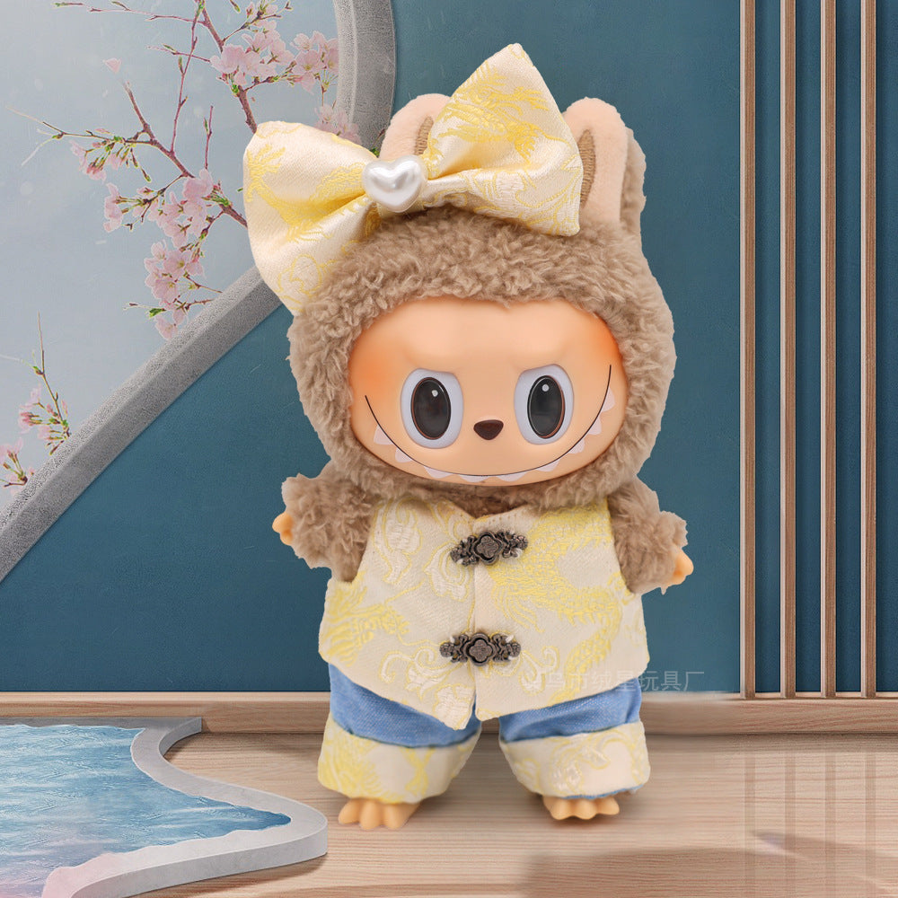 Labubu clothes cute vinyl doll one two three generations labubu baby clothes set sit party accessories