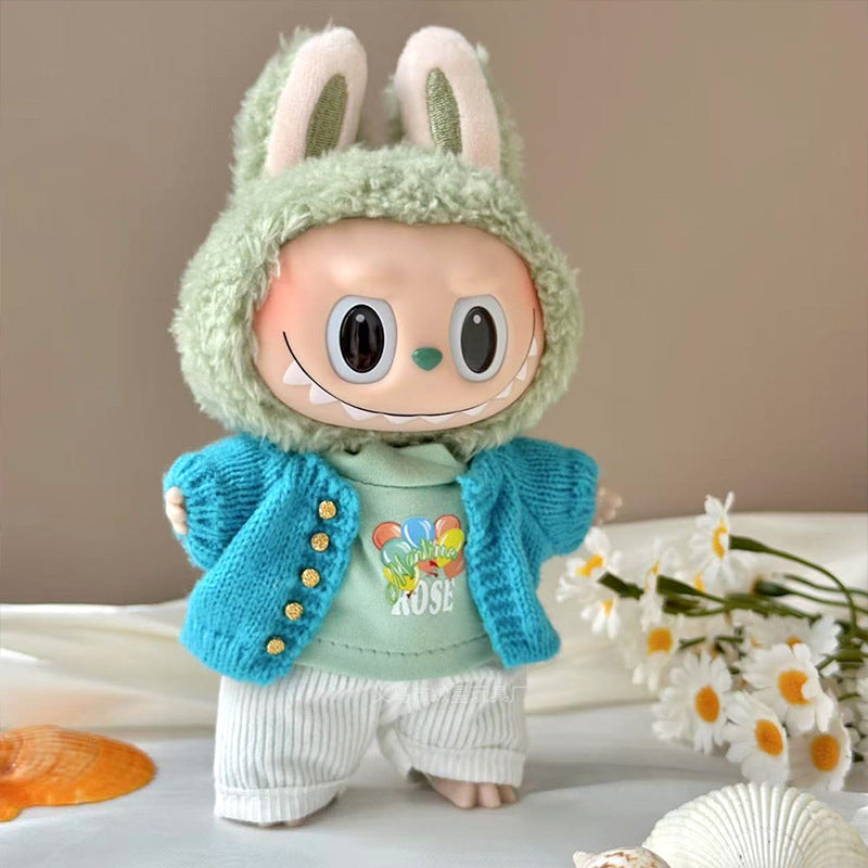 Labubu clothes cute vinyl doll one two three generations labubu baby clothes set sit party accessories