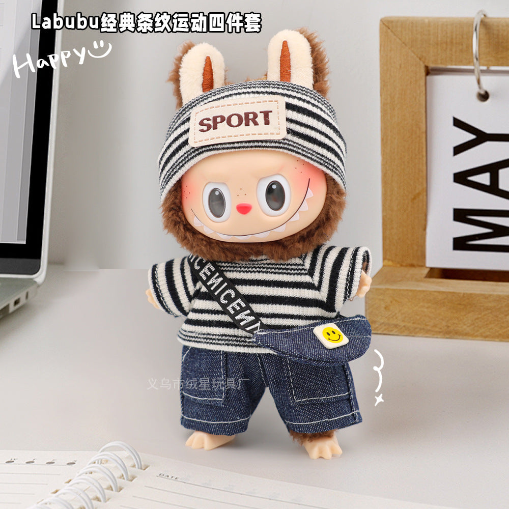 Labubu clothes cute vinyl doll one two three generations labubu baby clothes set sit party accessories