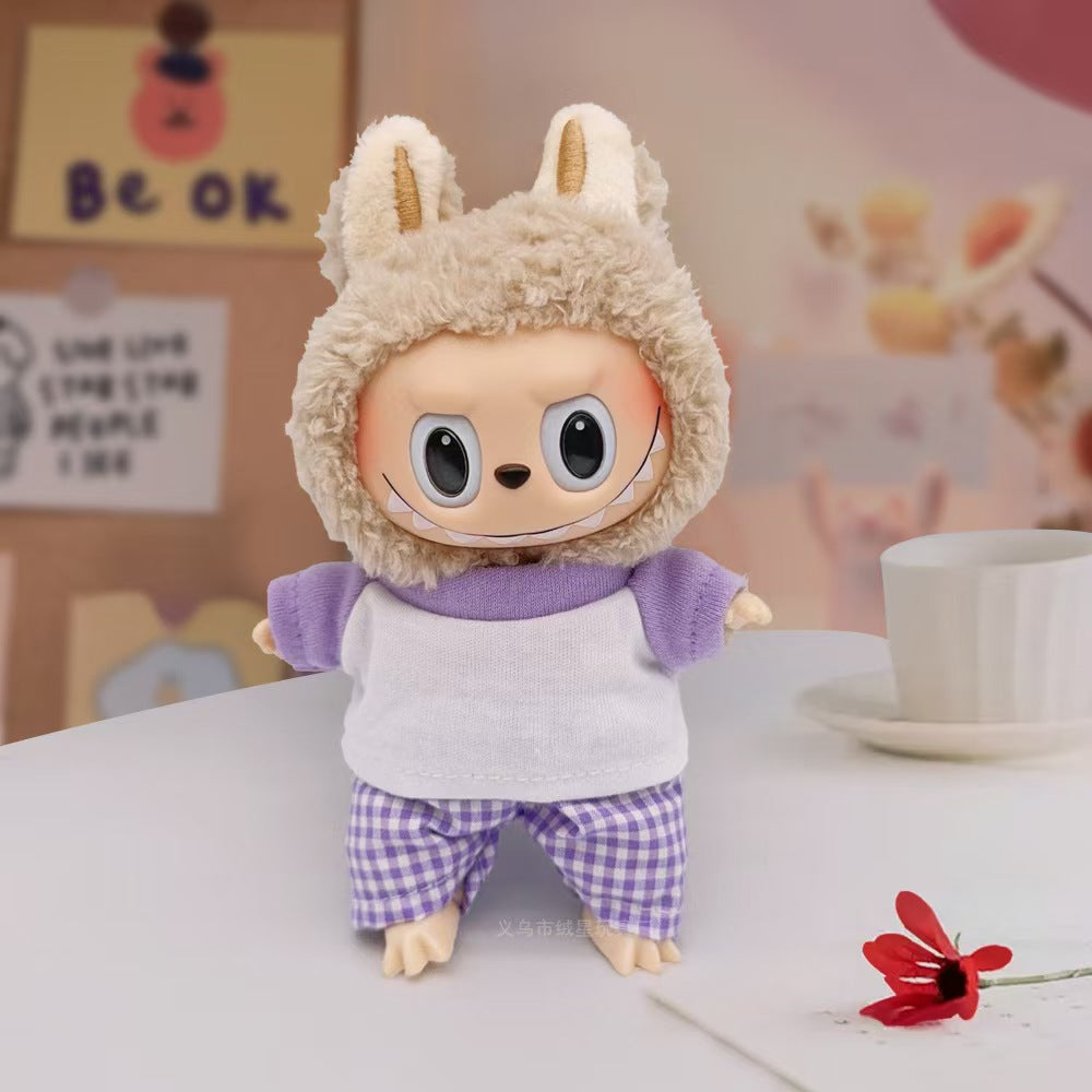 Labubu clothes cute vinyl doll one two three generations labubu baby clothes set sit party accessories