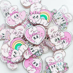 Bunny Acrylic Pendants for Keychains |Keychain, Pen & Bag Charm Supplies