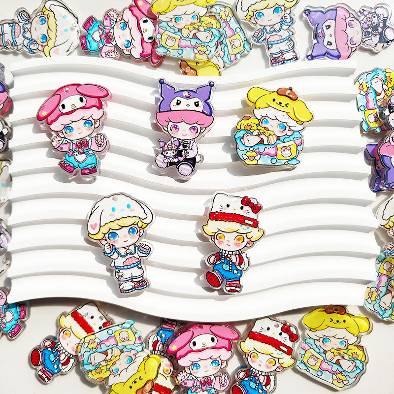 Dimoo Acrylic Pendants for Keychains |Character Charm for Necklace, Phone Strap & Keychain
