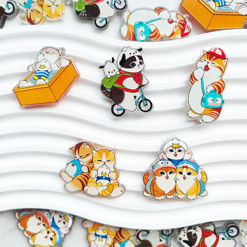 Mofumofu Cat Pendant Charms for DIY Jewelry | Acrylic Character Pendants