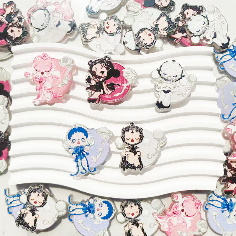 Skullpanda Acrylic Pendants for Keychains |Character Charm for Necklace, Phone Strap & Keychain