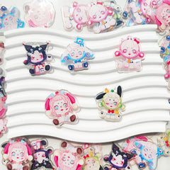 Skullpanda Acrylic Pendants for Keychains |Character Charm for Necklace, Phone Strap & Keychain